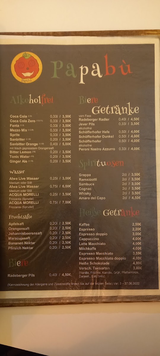 Menu - Pizzeria Papabù photo 1