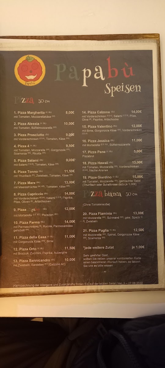 Menu - Pizzeria Papabù photo 2